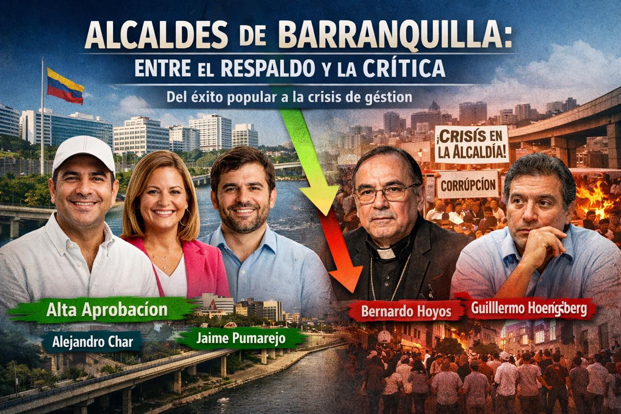 Radiografía de la popularidad: alcaldes de Barranquilla entre el respaldo ciudadano y la crítica