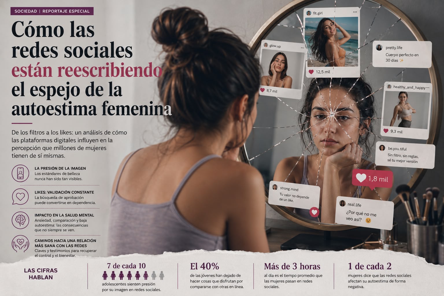 El Filtro Invisible: Cómo las Redes Sociales Están Reescribiendo el Espejo de la Autoestima Femenina